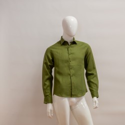 Camicia lino verde oliva